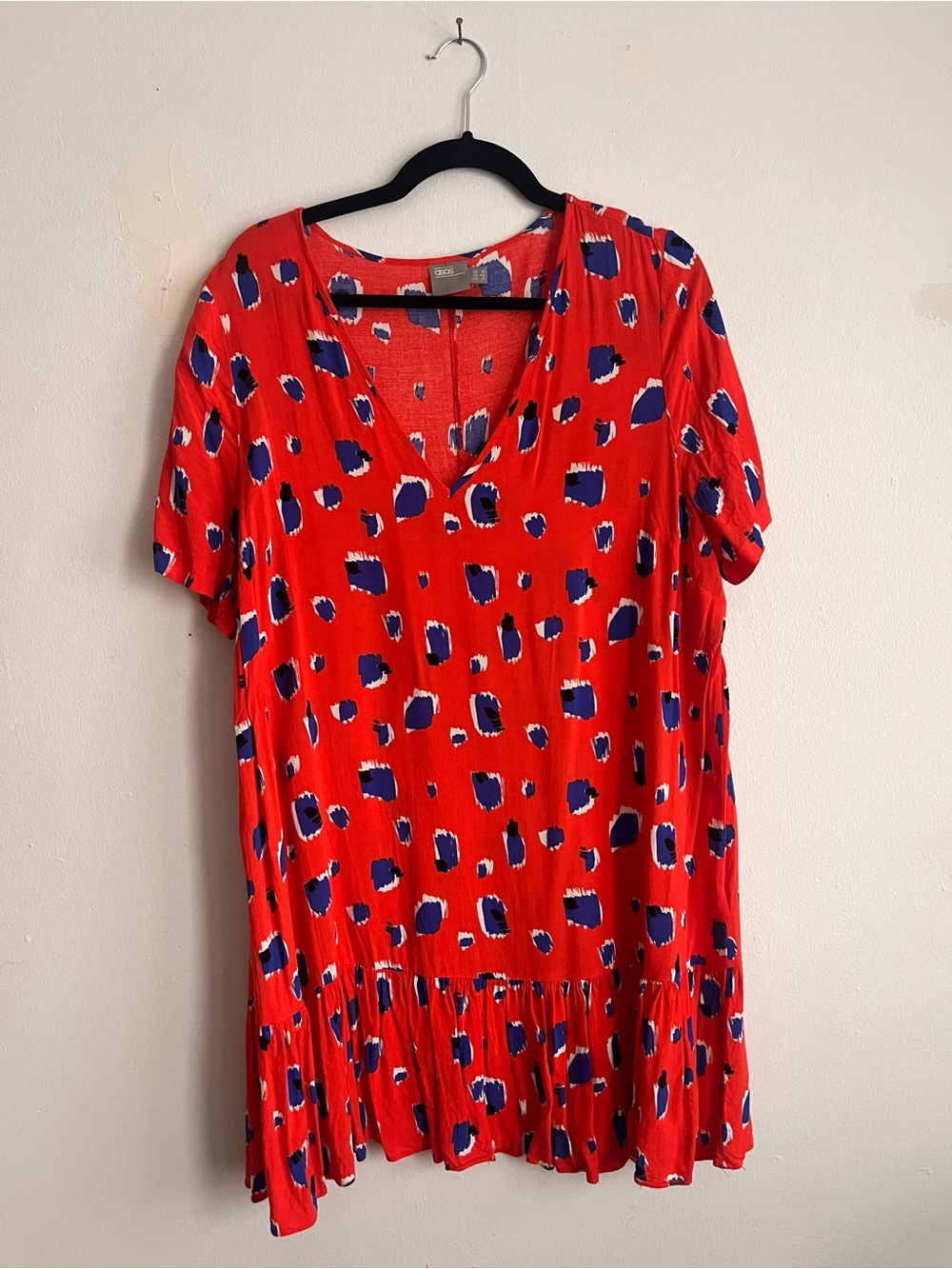 ASOS Orange Dress with Blue Abstract Spot Print